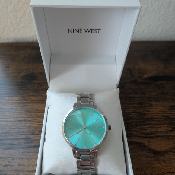 Nine West Turquoise Dial Silver Watch